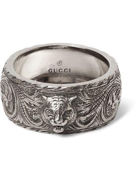 gucci line ring tone|designer gucci silver rings.